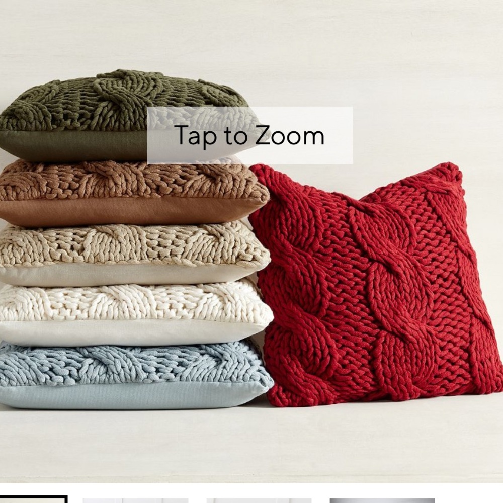 Pottery Barn Colossal Handknit Pillow NAVY 24” Pillow Cover